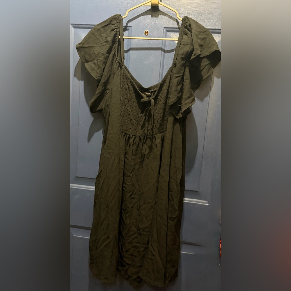 Torrid black dress. Cold shoulders. Pockets